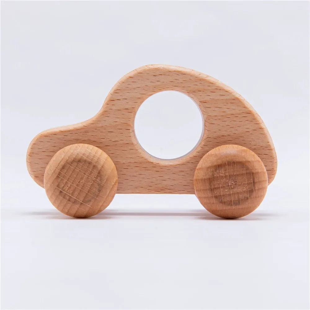 Wooden Dinosaur Cars Montessori Toys for Babies Baby Push Car Toys Wooden Toy Vehicles Development and Infant Grasping Montessori Toys