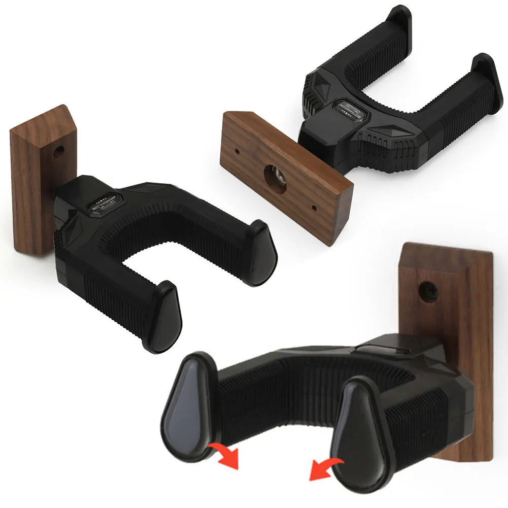 Guitar Wall Mount - Hanger Holder for Acoustic Electric Guitars Bass Ukulele - Solid Wood Wall Stand