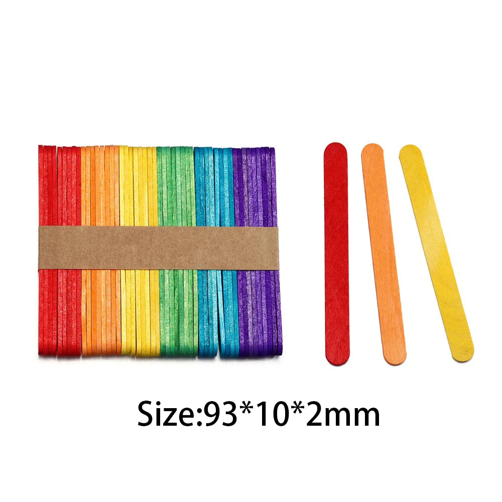 Popsicle Stick Premium Quality 50/100/150pcs - Craft Supplies Sticks - Bulk Popsicle Mixed Sizes Assorted Multi Mini Large Wood Strips - Craft for Kids
