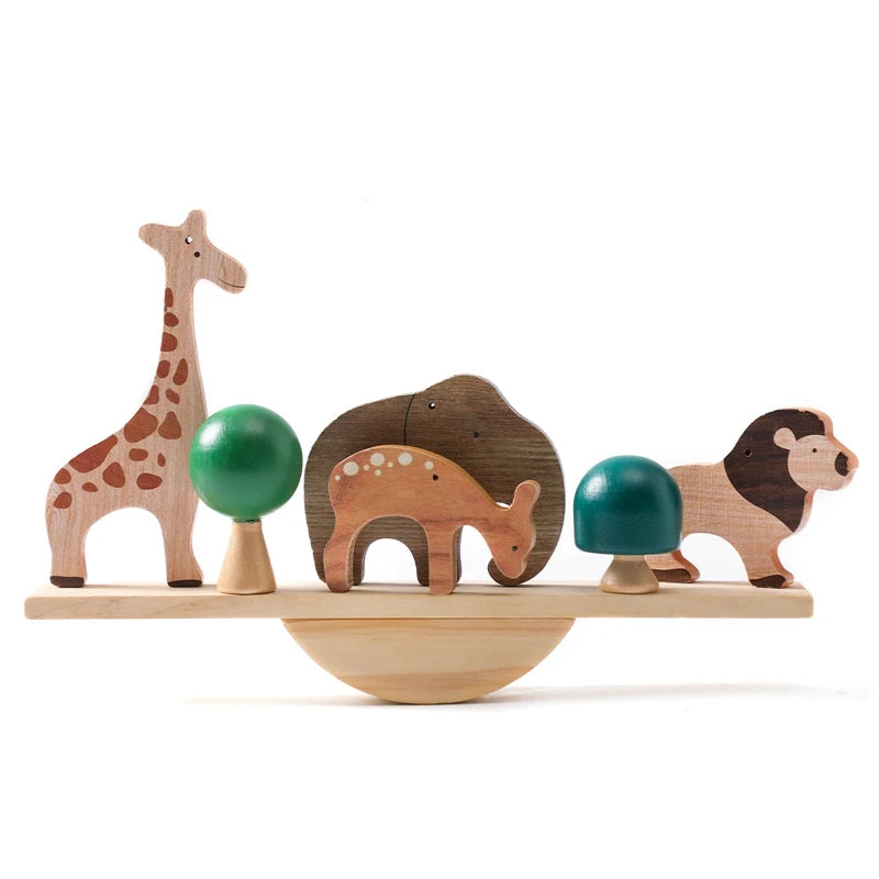 Wooden Tree Toys Balance Toys Wooden Peg Dolls Preschool Learning Educational Montessori Toys, Natural Woodland Trees Creative Accessories for Home Decor