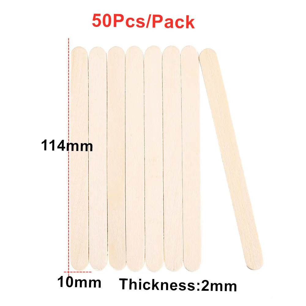 Popsicle Stick Premium Quality 50/100/150pcs - Craft Supplies Sticks - Bulk Popsicle Mixed Sizes Assorted Multi Mini Large Wood Strips - Craft for Kids