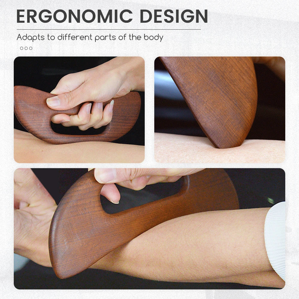 enttgo Body Gua Sha Tool Wooden Lymphatic Drainage Tool,Guasha Massage Tools for Anti Cellulite and Relieve Muscle Fatigue,Wood Therapy Massage Tools for Neck Back Face Leg Facial