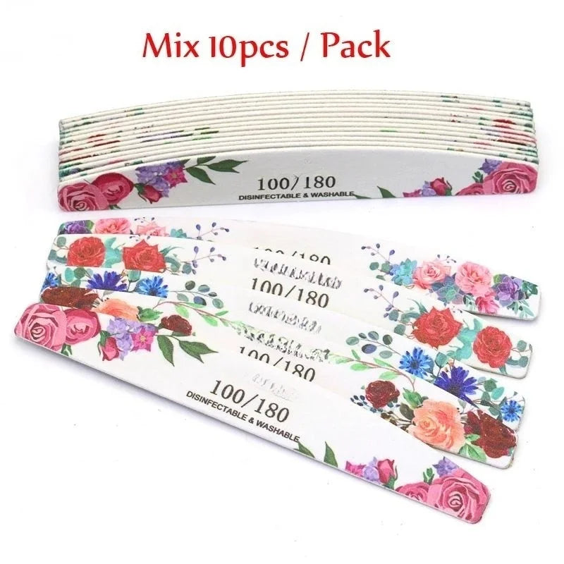 Rough Nail File 100/180 Grit, Heavy Duty Nail Files for Acrylic/Natural Nails, Emery Boards for Nails, Strong Finger Nail Filler, Coarse Nail File for Home and Salon Use