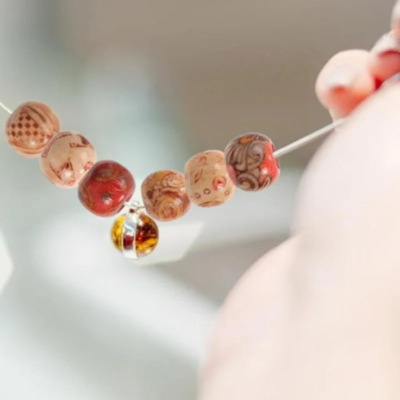 Wood Hair Beads for Braids and Dreadlocks, 12mm Painted Natural Wooden Beads for Loc Dreadlock Hair Accessories for Women