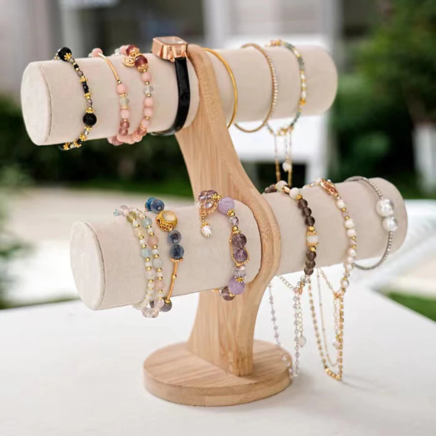 Two-layer/three-layer detachable bamboo bracelet rack home jewelry storage rack