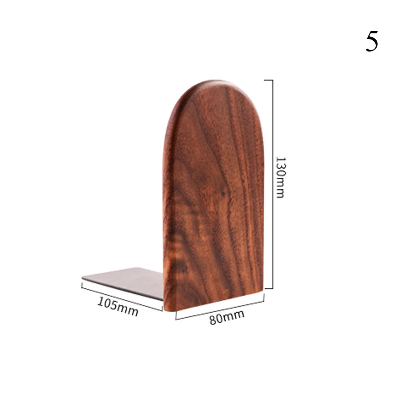 Natural Bamboo Bookend Large Capacity Office Book Ends Anti Slip Book Stand Holder Bookshelf Ends for Home Office Library School Study Decoration