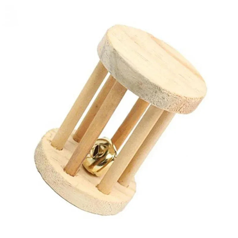 Hamster Toys Rat Toys Chinchilla Toys Hamster Chew Toys Cage Accessories Apple Wood Sticks Ladder Bell Roller for Gerbil Guinea Pigs and Other Small Animal