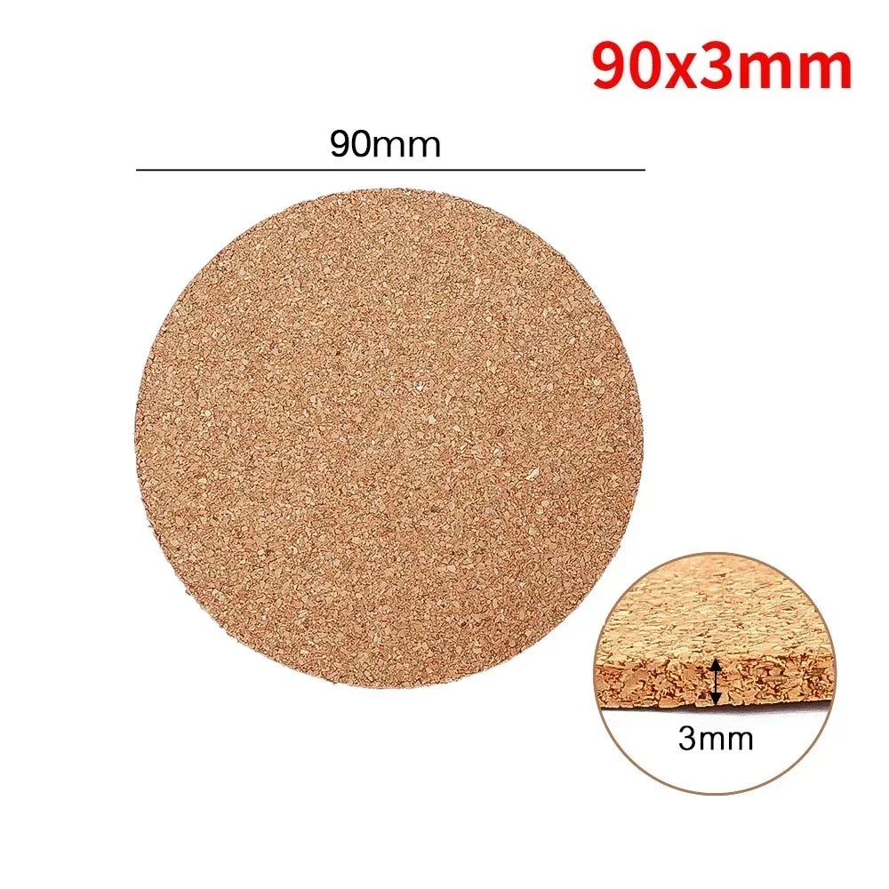 Cork Coasters for Drink, Natural Round Wood Coffee Cup Mat Heat Resistant Cork Coaster Mat Reusable Coaster Pad