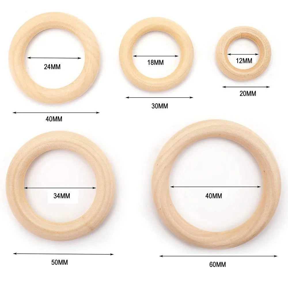 20pcs Wooden Rings for Crafts, Natural Wooden Rings for Macrame, Unfinished Wood Rings Circles, Macrame Rings Wooden Hoops for DIY Craft Pendant Connectors Jewelry Making  Macrame Craft Decorative Wooden Hoop
