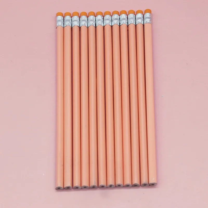 20/50/100 Personalized Colored Wooden Pencils Customized School Decor Pen With Eraser Wedding Gift Favors Baby Shower Party 19CM