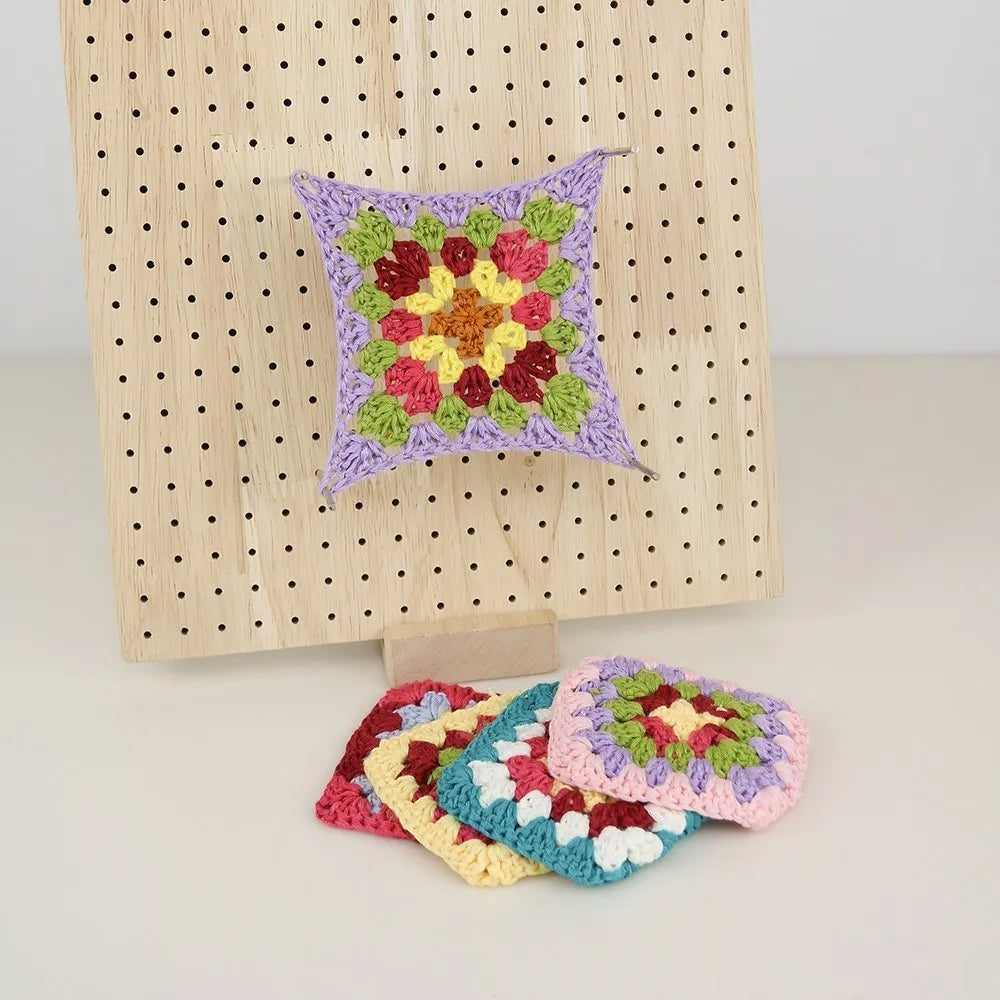 Crochet Board with 20 Pins, Upgrade Large Handcrafted Granny Square Blocking Mat for Knitting & Crochet Projects