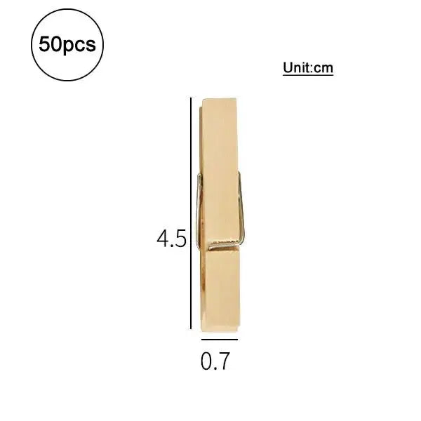 Mini Clothespins, Mini Clothes Pins for Photo Natural Wooden Small Picture Clips for Crafts 50pcs Decorative Wood Clips for Wall Hanging Pictures