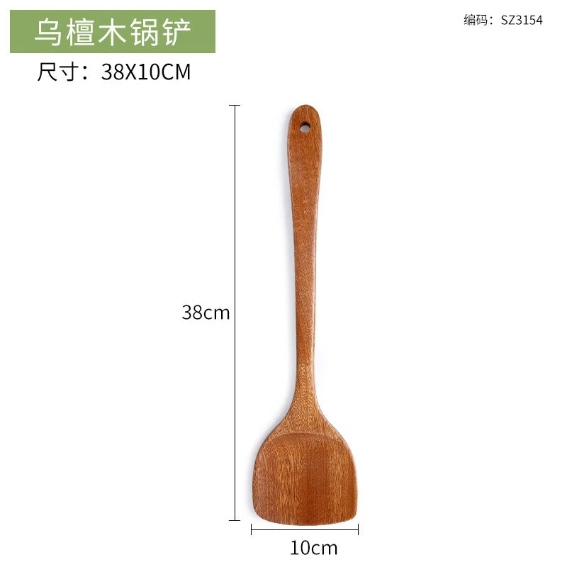 Wooden Spatula for Cooking, Acacia Wood Flat Frying Spatulas, Long Handle Spatula Turner for Non Stick Pans, Non-Scratch, Wooden Kitchen Utensils for Cooking, Frying, Baking