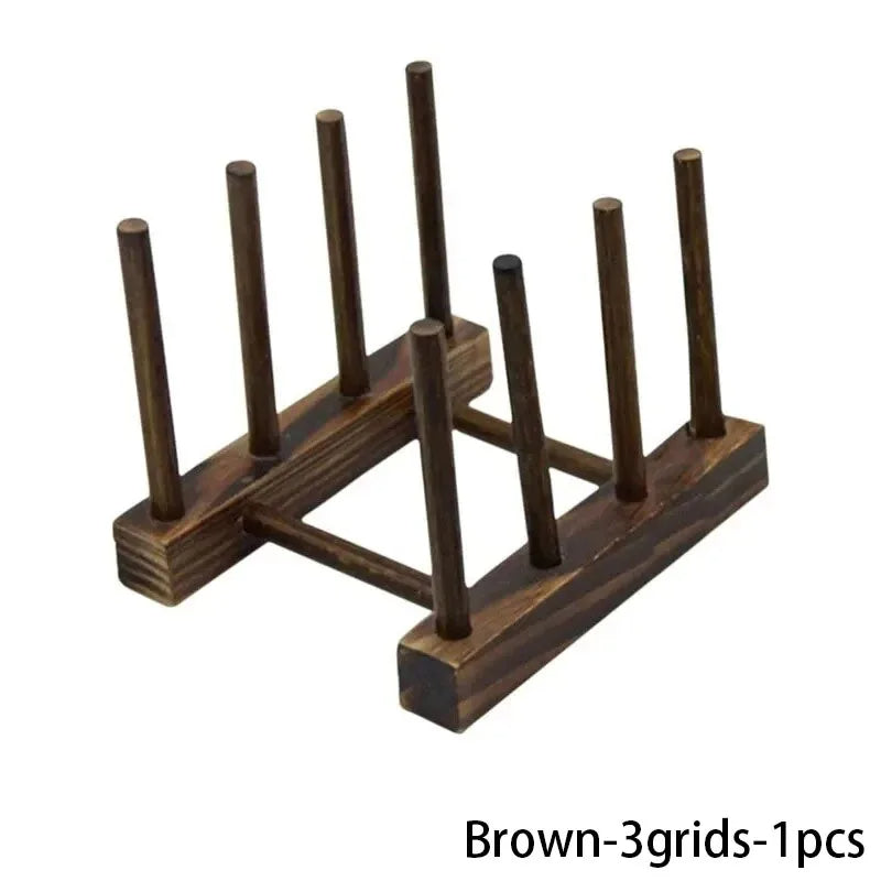 Kunovo Bamboo Dish Rack,Pot lid/Plate/Cutting Board Organizer for Kitchen cabinets,Bottle Drying Holder