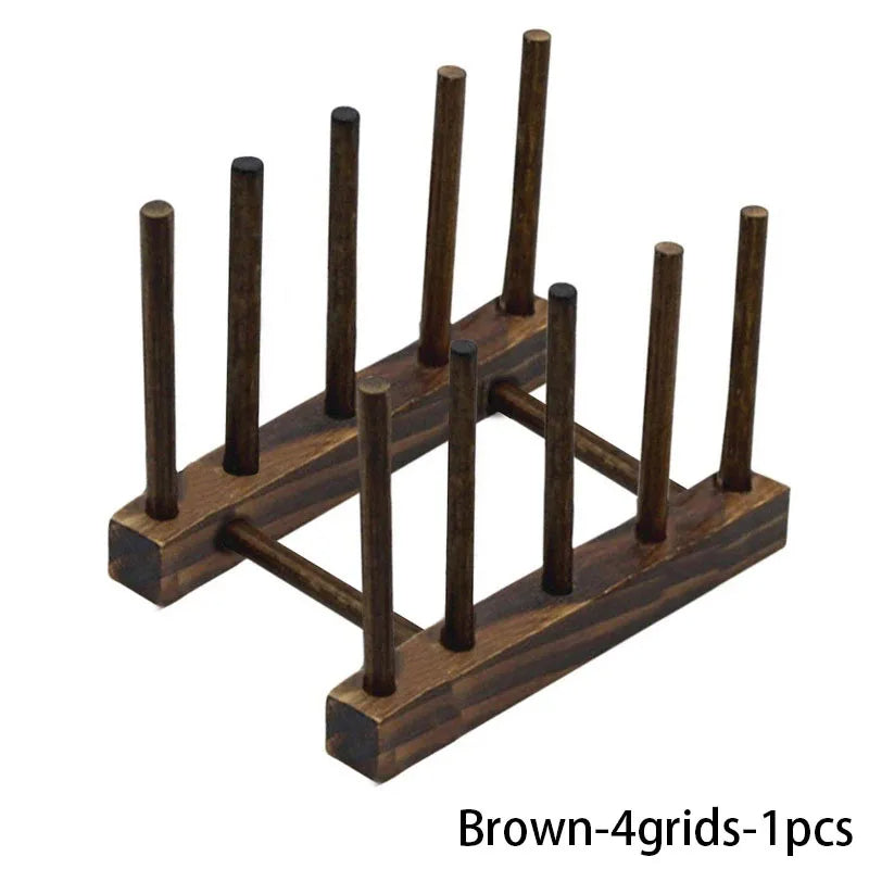 Kunovo Bamboo Dish Rack,Pot lid/Plate/Cutting Board Organizer for Kitchen cabinets,Bottle Drying Holder
