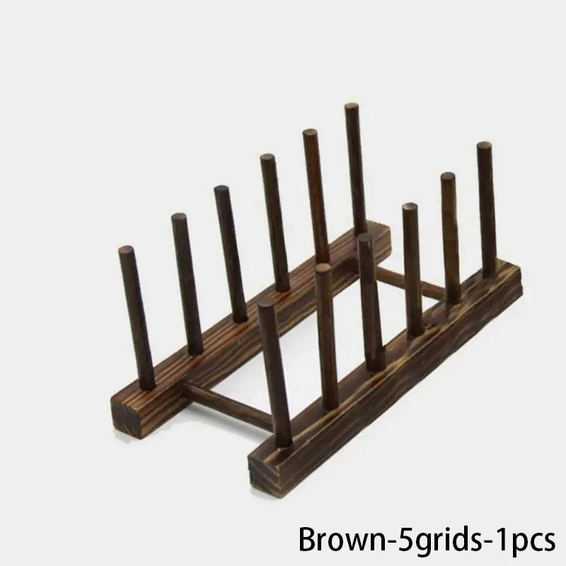 Kunovo Bamboo Dish Rack,Pot lid/Plate/Cutting Board Organizer for Kitchen cabinets,Bottle Drying Holder