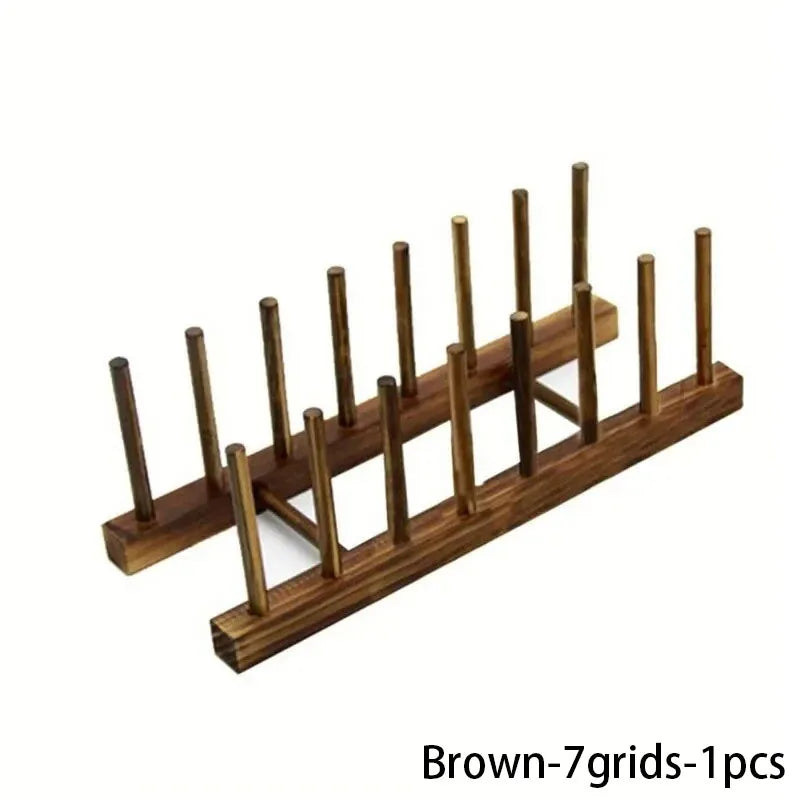 Kunovo Bamboo Dish Rack,Pot lid/Plate/Cutting Board Organizer for Kitchen cabinets,Bottle Drying Holder