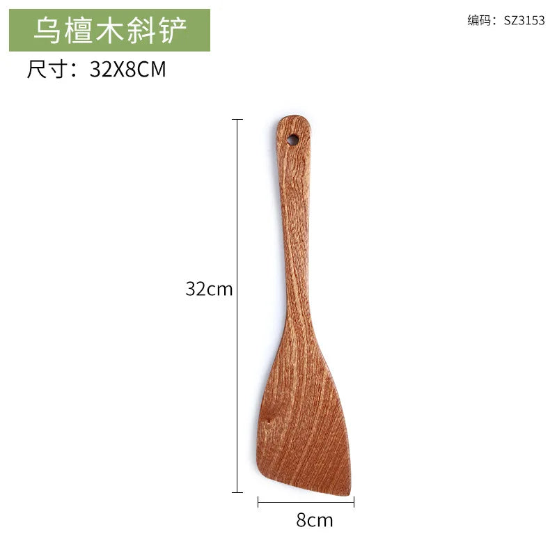 Wooden Spatula for Cooking, Acacia Wood Flat Frying Spatulas, Long Handle Spatula Turner for Non Stick Pans, Non-Scratch, Wooden Kitchen Utensils for Cooking, Frying, Baking
