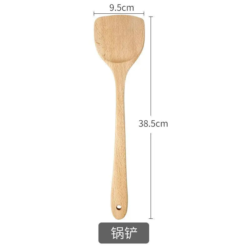 Wooden Spatula for Cooking, Acacia Wood Flat Frying Spatulas, Long Handle Spatula Turner for Non Stick Pans, Non-Scratch, Wooden Kitchen Utensils for Cooking, Frying, Baking