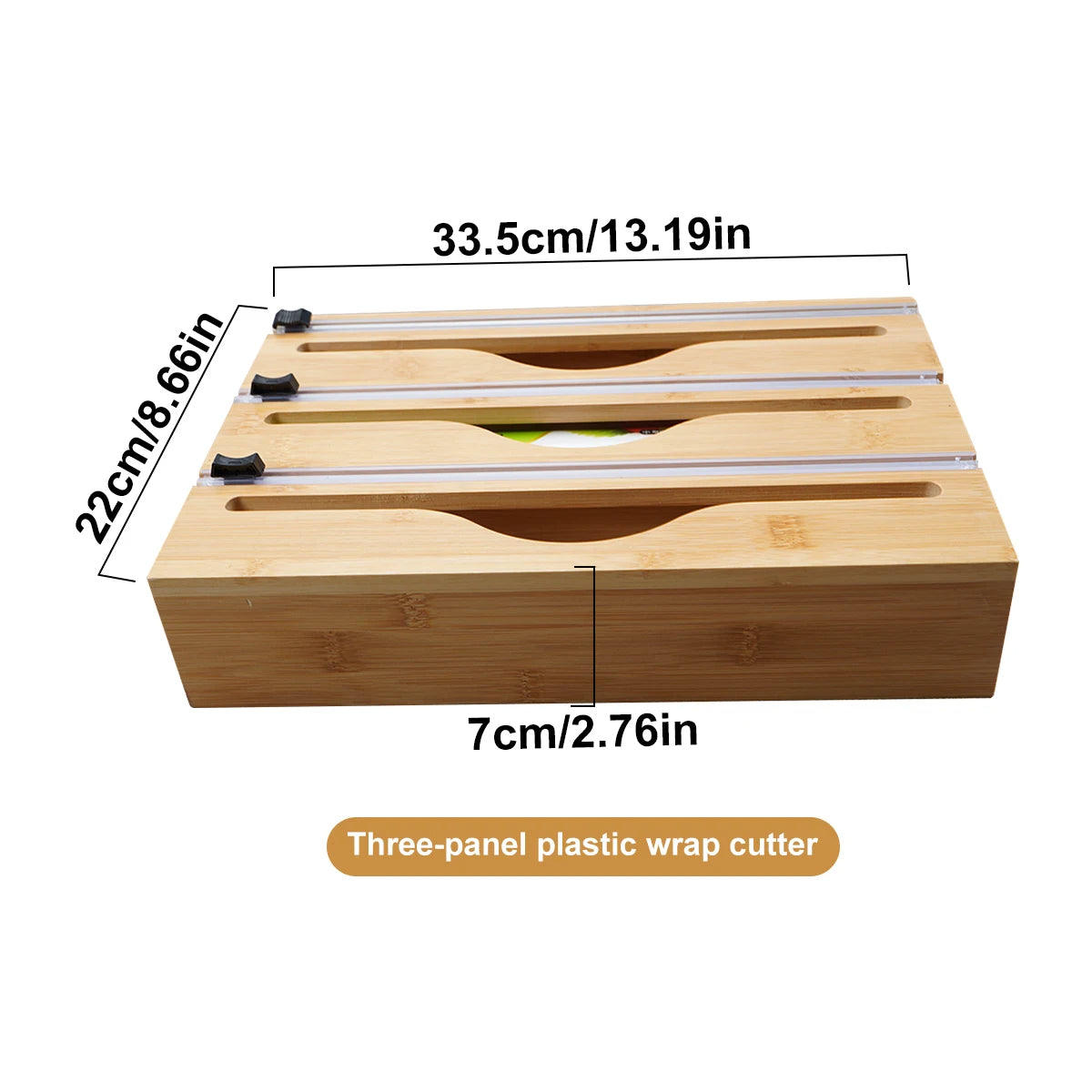 WrapNeat 3 in 1, 2in 1, 4 in 1, and 1 in 1, Wrap Organizer with Cutter and Labels, Plastic Wrap, Aluminum Foil and Wax Bamboo Dispenser for Kitchen Storage Organization Holder for 12" Roll