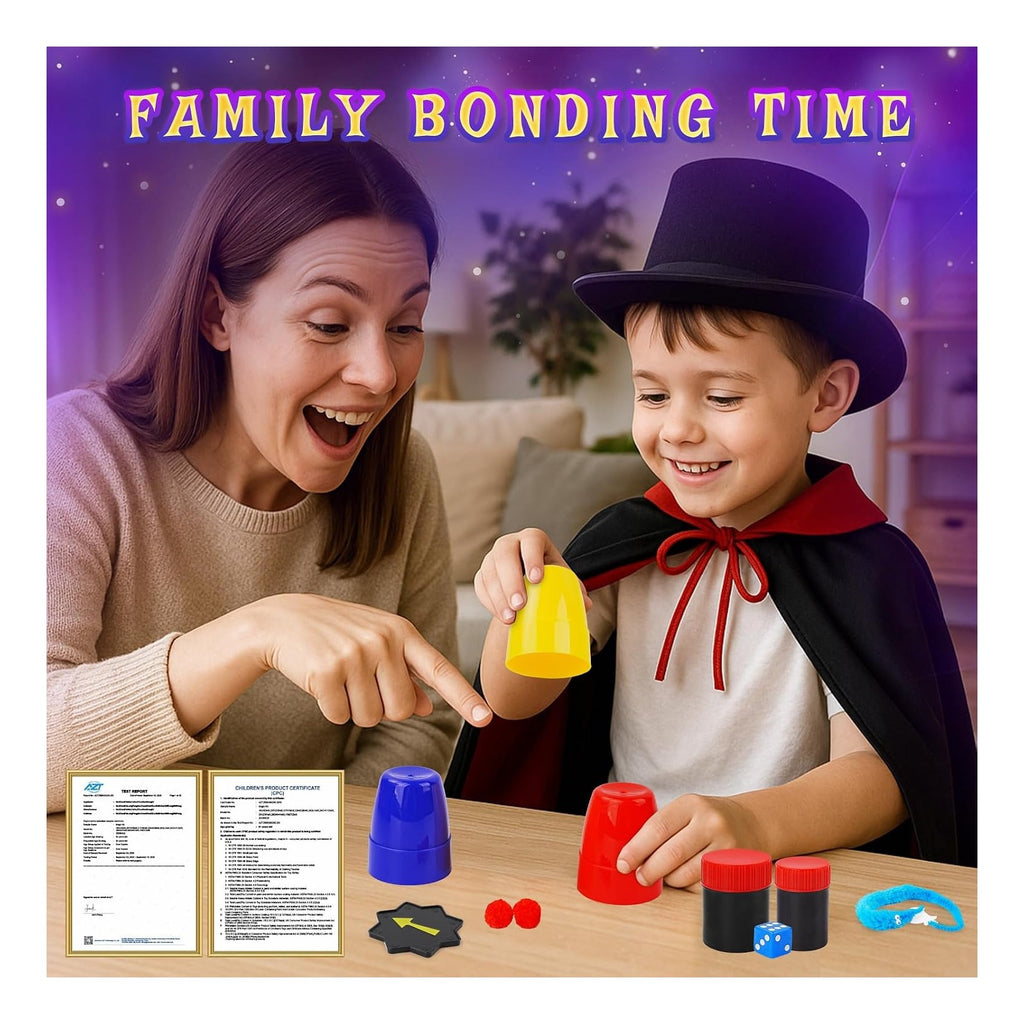 Magic Kit, Magic Tricks Includes Magic Wand and Magician Costume, Exciting Starter Magic Set Gift for Boys Girls Ages 6-12, Magic Tricks for kids, Perfect for Christmas, Halloween, and Birthday