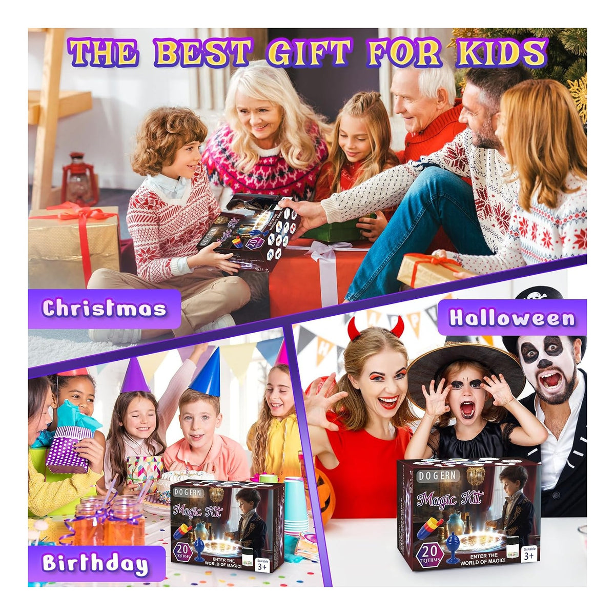 Magic Kit, Magic Tricks Includes Magic Wand and Magician Costume, Exciting Starter Magic Set Gift for Boys Girls Ages 6-12, Magic Tricks for kids, Perfect for Christmas, Halloween, and Birthday