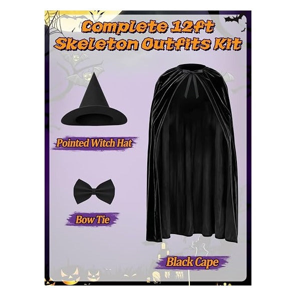 12 Foot Skeleton Outfits for Halloween Outdoor Decorations