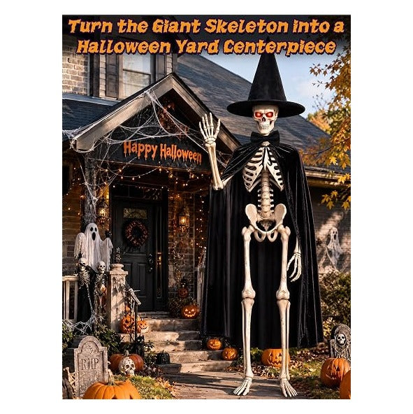 12 Foot Skeleton Outfits for Halloween Outdoor Decorations
