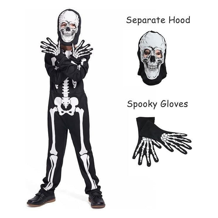 Party Kids Skeleton Costume Glow in the Dark Skeletons Halloween Skeleton Costumes for Boys and Girls