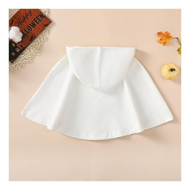 Kids Toddler Boy Girl Halloween Costume Ghost Smile Cloak Hooded Cape Poncho Fancy Party Cosplay Outfits