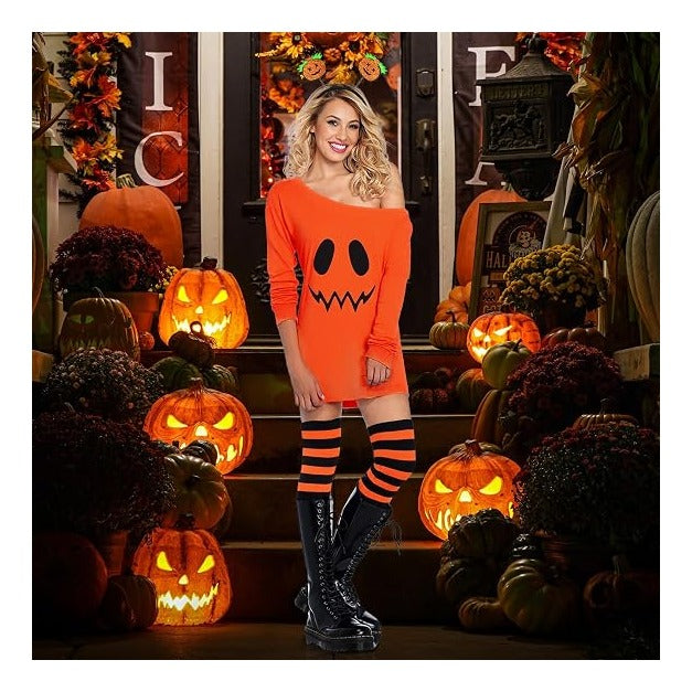 Halloween Costume Set for Women Adult Ghost Pumpkin Costume Outfit