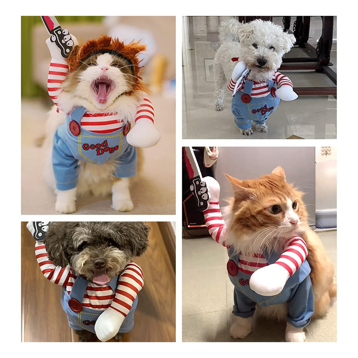 Pet Deadly Doll Dog Costume, Cosplay Halloween Christmas Funny Clothes Party Costume for Small Medium and Large Dogs
