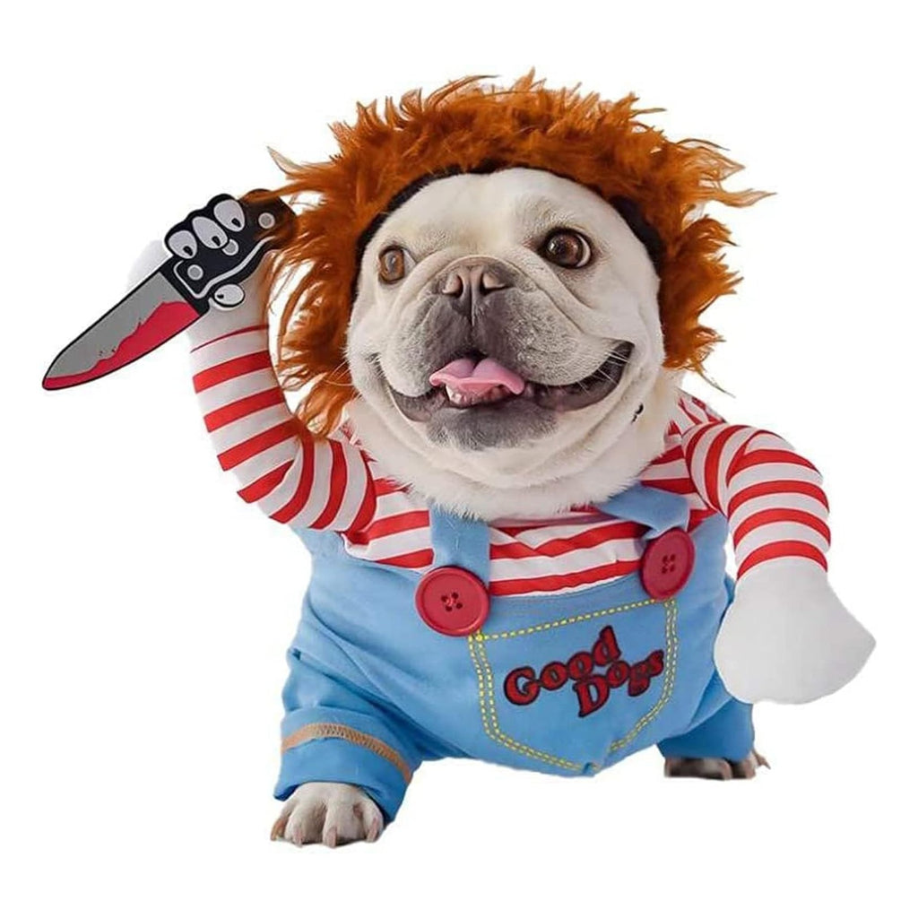 Pet Deadly Doll Dog Costume, Cosplay Halloween Christmas Funny Clothes Party Costume for Small Medium and Large Dogs