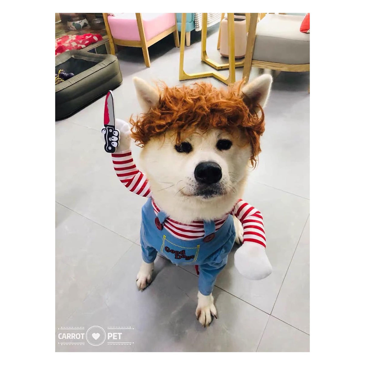 Pet Deadly Doll Dog Costume, Cosplay Halloween Christmas Funny Clothes Party Costume for Small Medium and Large Dogs