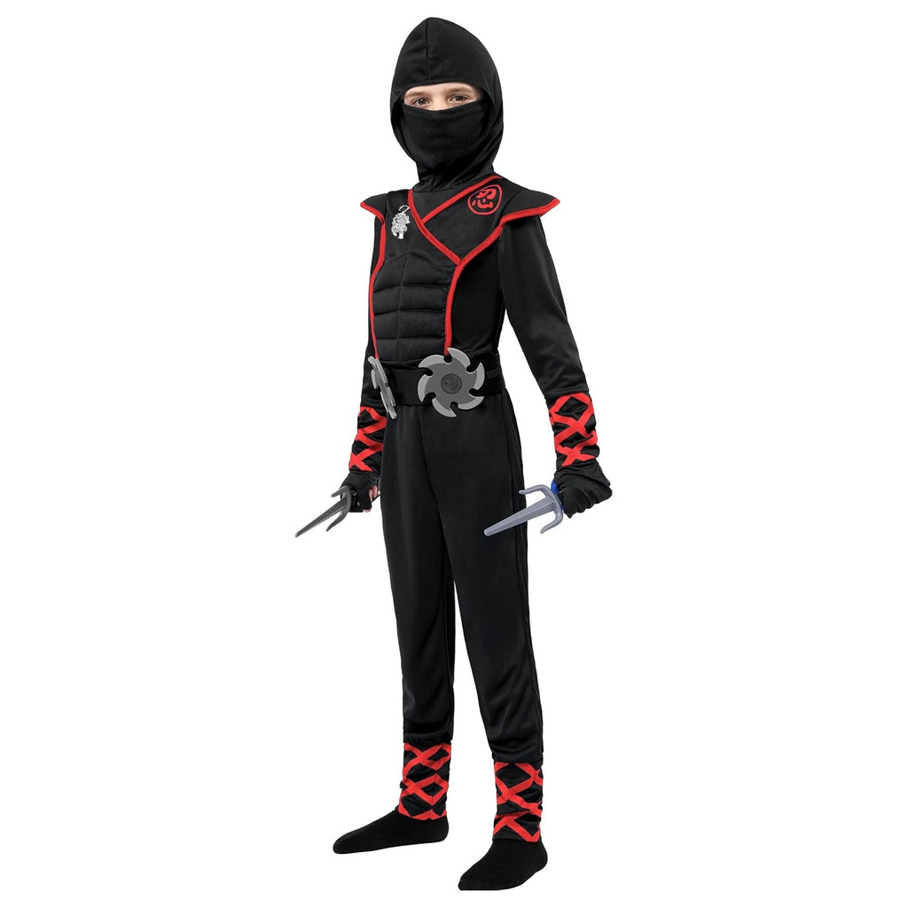 Creations Halloween Ninja Costume, Ninja Outfit Set for Kids, Halloween Costumes for Boys Dress Up Party