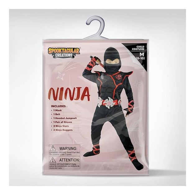 Creations Halloween Ninja Costume, Ninja Outfit Set for Kids, Halloween Costumes for Boys Dress Up Party