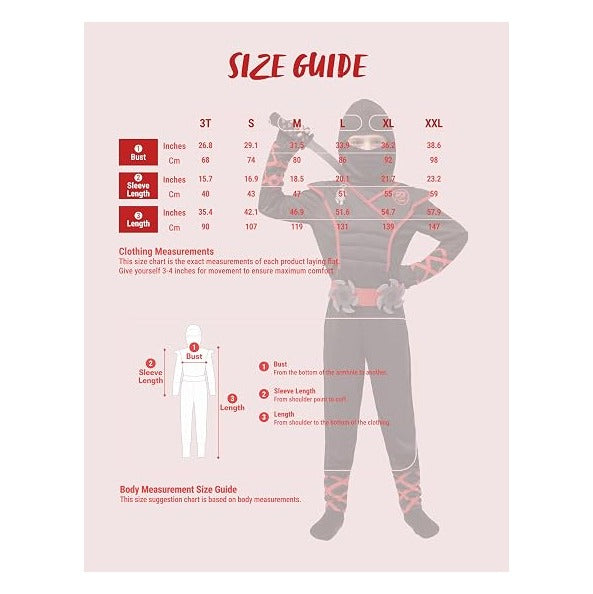 Creations Halloween Ninja Costume, Ninja Outfit Set for Kids, Halloween Costumes for Boys Dress Up Party