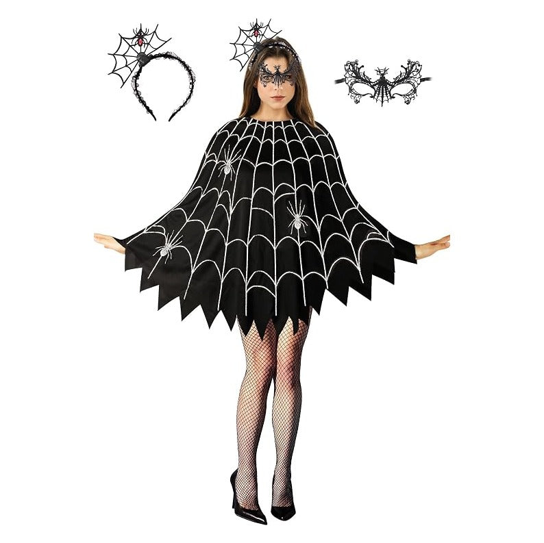 3 Pcs Spider Web Costume for Women,Easy Halloween Costume for Adults