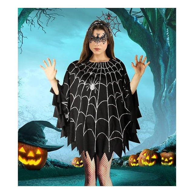 3 Pcs Spider Web Costume for Women,Easy Halloween Costume for Adults