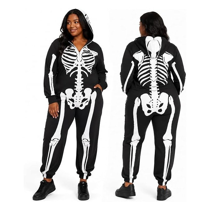 Skeleton Halloween Jumpsuit Costume for Women