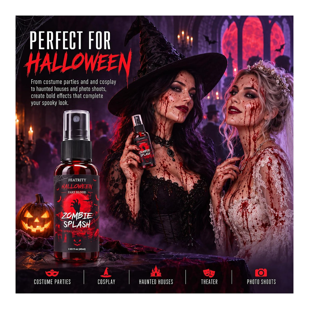 Halloween Blood Spray for Zombie: Realistic Splatter Effect