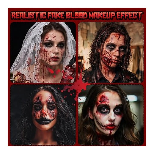4PCS Halloween Fake Blood Kit Cosplay Vampire Makeup Accessories